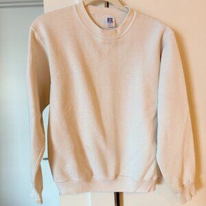 Vintage Russell Cream/White Athletic sweatshirt